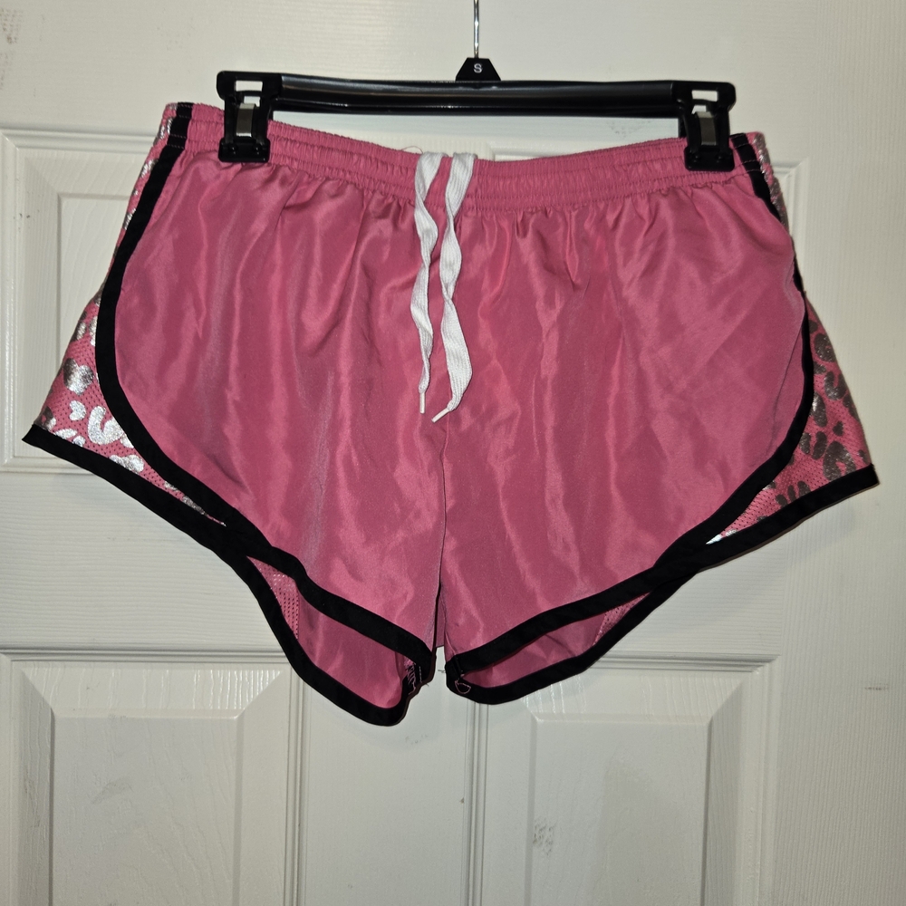 Body Central Pink Athletic Shorts with Black Trim